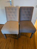 Vier stoffen stoelen, grijs en beige, Ophalen, Gebruikt, Grijs, Twee
