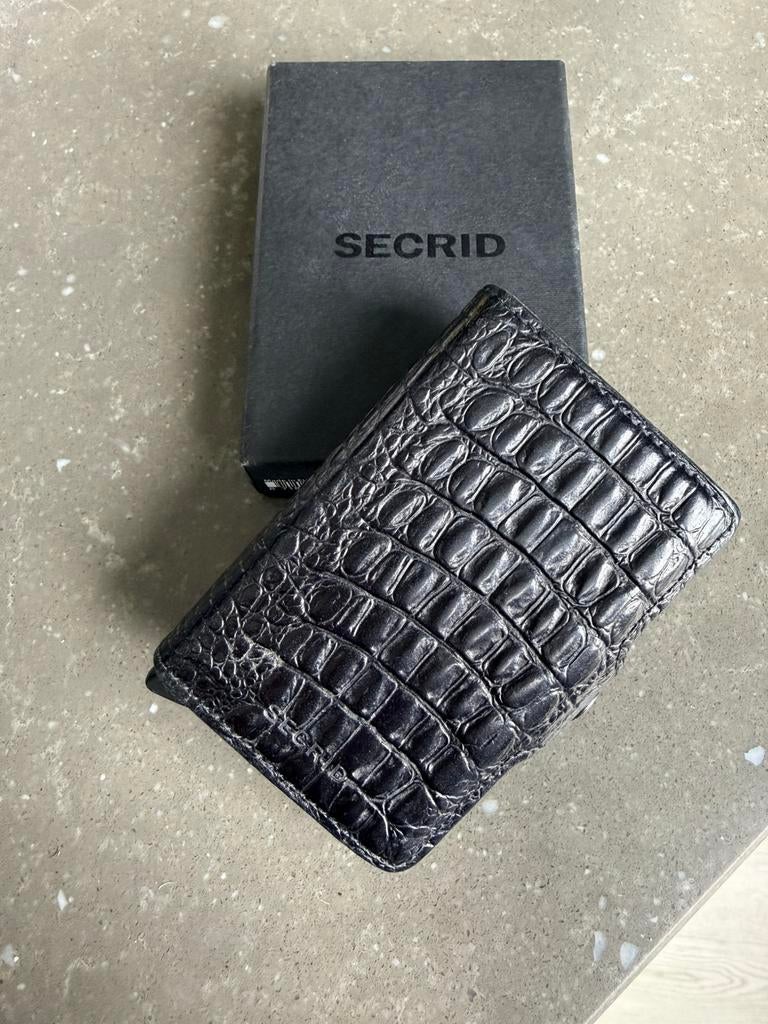 Portomonnee secrid croco leer, Ophalen, Zo goed als nieuw, Zwart, Leer