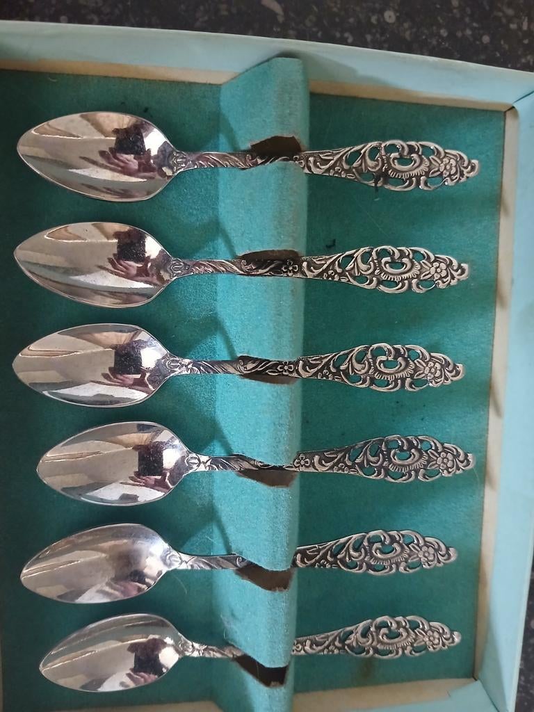 Thee lepeltjes zilver, Antiek en Kunst, Ophalen