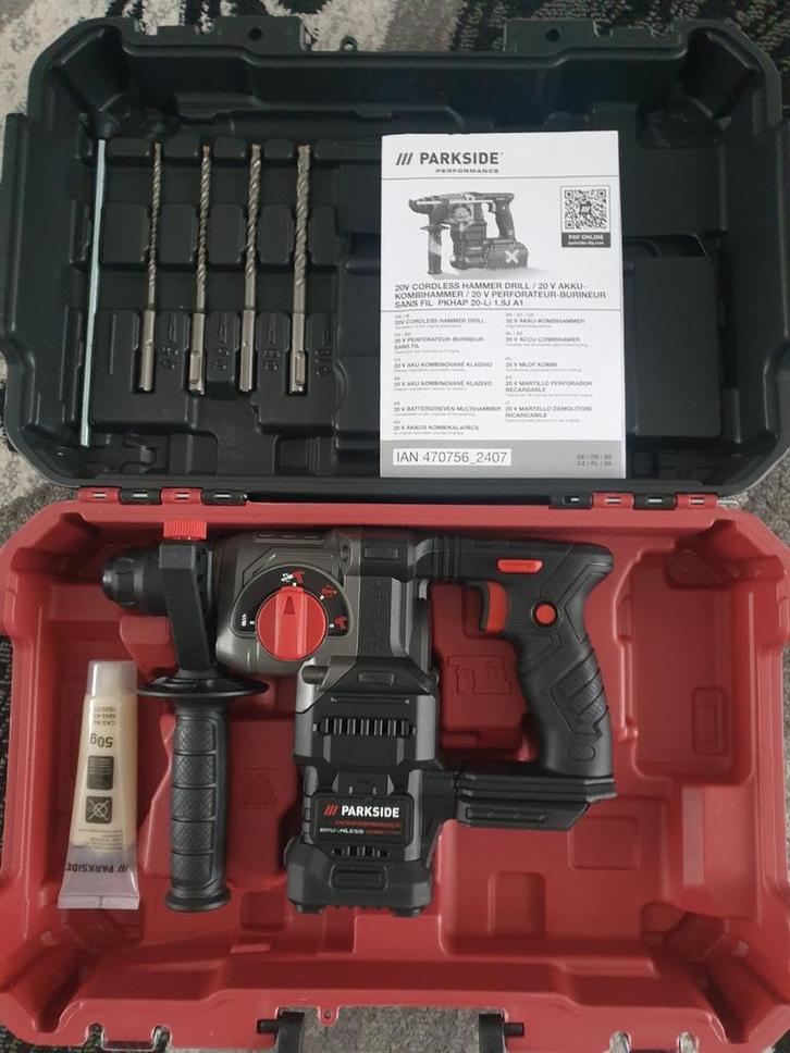 Parkside Performance 20v accu boorhamer, Doe-het-zelf en Verbouw, Gereedschap | Boormachines, Nieuw, Boor- en/of Breekhamer, Ophalen
