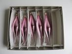 5 Vintage koud roze babyroze glazen pegels ijspegels, Ophalen of Verzenden, Gebruikt