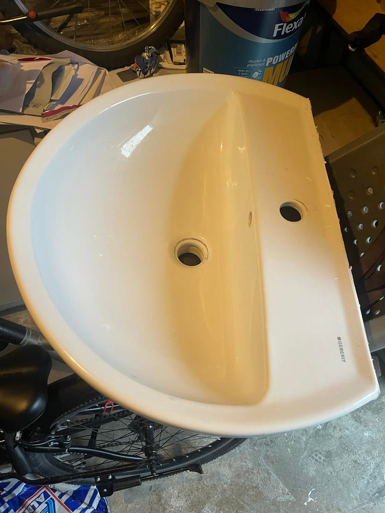 Gebrit Badkamer waskom 60 cm met sifon - Zo goed als nieuw, Ophalen of Verzenden, Zo goed als nieuw, Wastafel