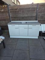 Keuken aanrecht met kastjes, Ophalen, Gebruikt, Wit, Enkelwandige keuken