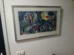 Ingelijste kunstprint, mogelijk Chagall-stijl, Antiek en Kunst, Ophalen of Verzenden