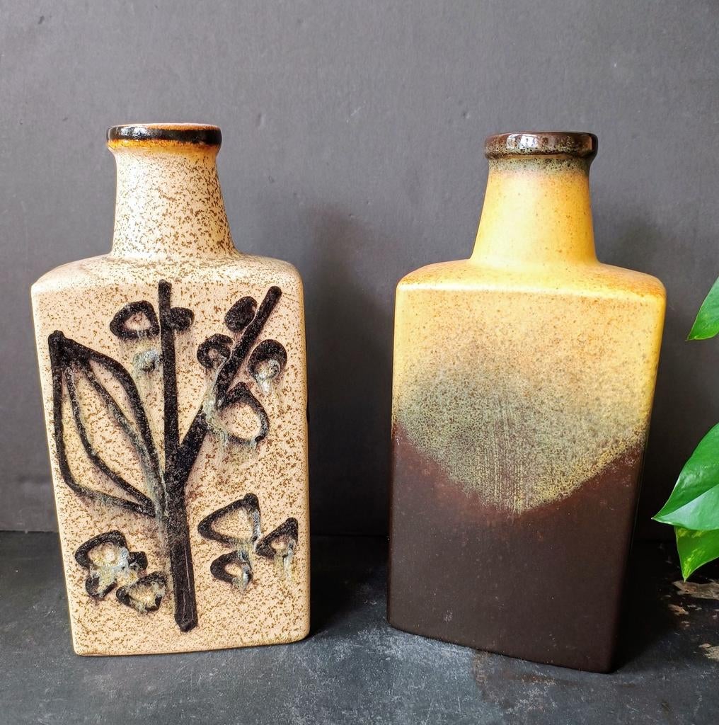 Vintage Scheurich Blokvaas - 30 cm, 2x, Gebruikt, Overige kleuren, Ophalen of Verzenden, Onbekend