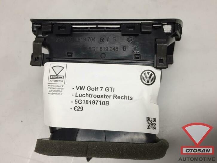 vw golf 7 gti luchtrooster rechts dashboard 5g1819710b, Gebruikt, Volkswagen, Volkswagen AG, Berliner Ring 2
38440  Wolfsburg, DE