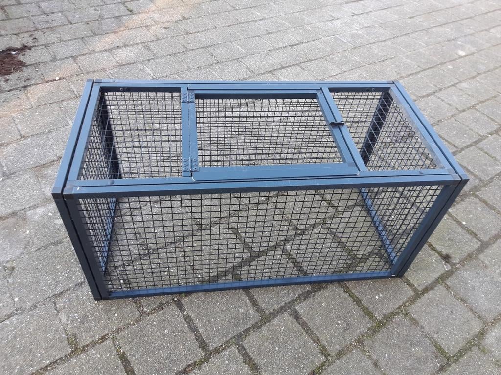 Aluminium Konijnen of kippenren antraciet met zwarte gaas, Dieren en Toebehoren, Ophalen, Hamster, Gebruikt, 90 cm of meer