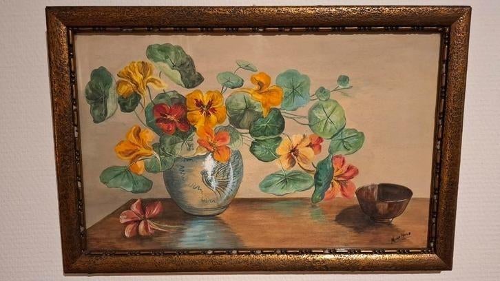 Stilleven M. de Haas, Antiek en Kunst, Kunst | Schilderijen | Klassiek, Ophalen of Verzenden