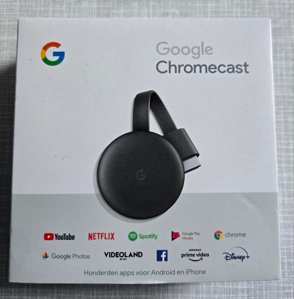 Google Chromecast 3 - Stream al je favoriete content, Ophalen of Verzenden, Zo goed als nieuw, HDMI, Zonder harde schijf