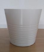 Grote witte aardewerk bloempot, Gebruikt, Rond, Minder dan 40 cm, Aardewerk
