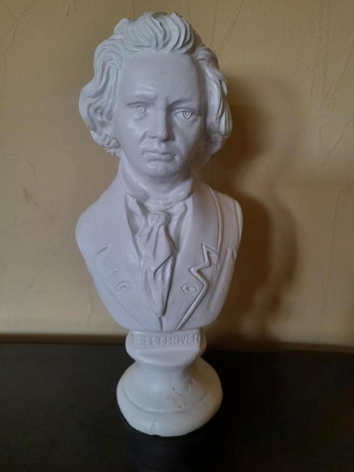Beethoven buste 22 cm hoog, Antiek en Kunst, Kunst | Beelden en Houtsnijwerken, Ophalen of Verzenden