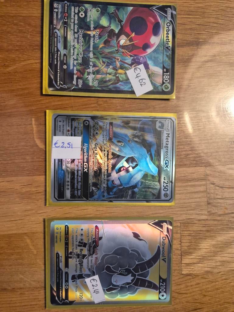 Pokémon V en GX kaarten - Orbeetle, Metagross, Dubwool, Ophalen, Gebruikt, Meerdere kaarten