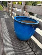 2 grote bloempotten blauw, Ophalen, Steen, Minder dan 60 cm, Rond