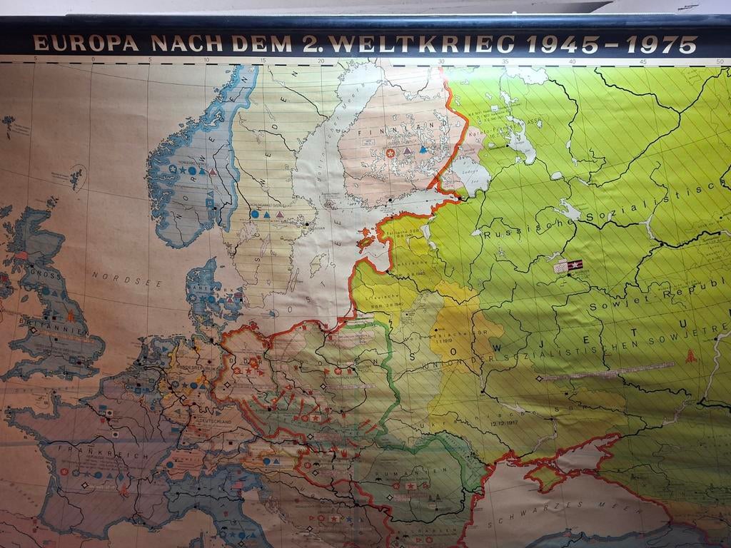 Landkaart Europa 1945 -1975., Landkaart, 1800 tot 2000, Nederland, Ophalen