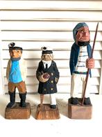 Drie vintage beeldjes houten zeeman visser figuren 20 /16,5, Ophalen