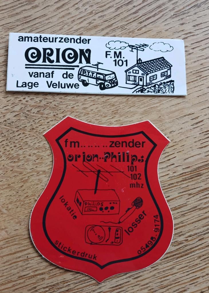 Stickers piraat amateur zender Radio Orion, LOSSER, Ophalen of Verzenden, Zo goed als nieuw