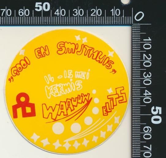 Sticker: Gooi en Smijthuis - Kermis, Ophalen of Verzenden, Zo goed als nieuw, Bedrijf of Vereniging
