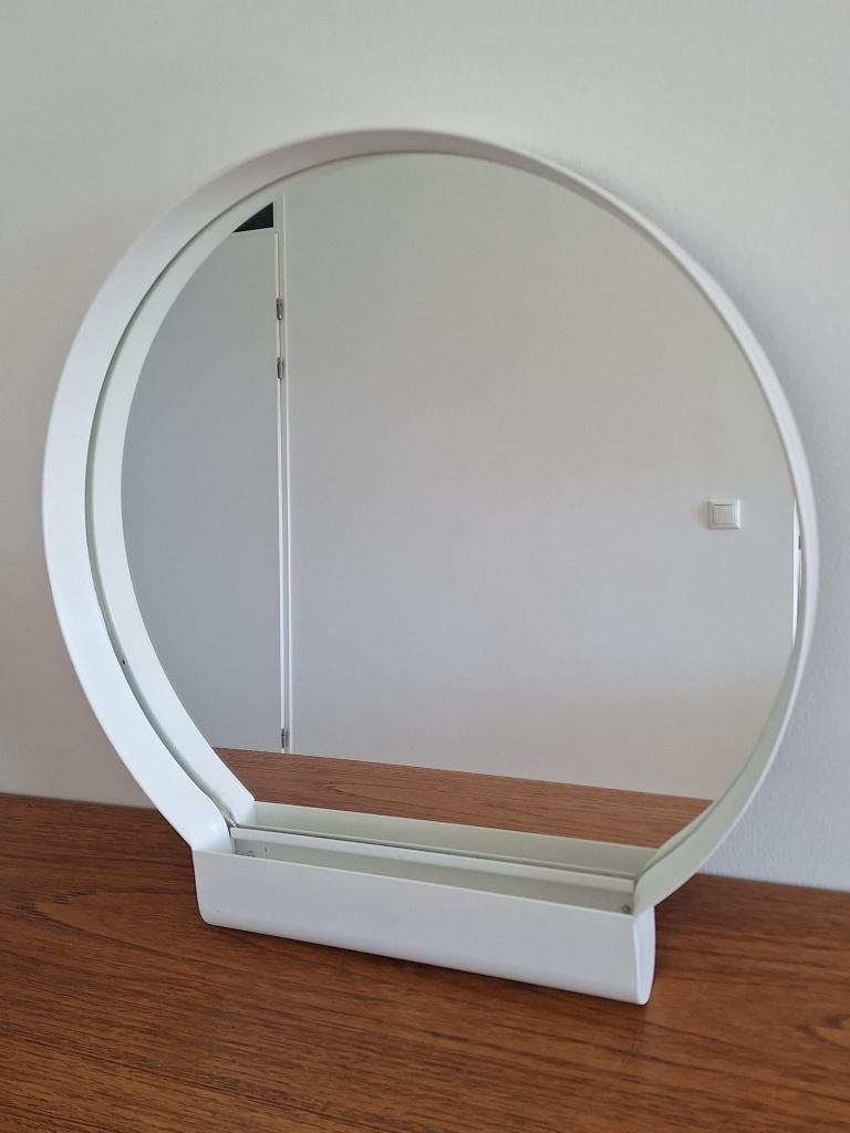 Ikea spiegel Ypperlig wit, Ophalen, Minder dan 50 cm, Rond, Zo goed als nieuw