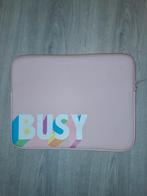 Leuke speelse laptophoes - zachtroze met 'BUSY' opdruk, Computers en Software, Laptophoezen, Ophalen of Verzenden, 13 inch, Gebruikt