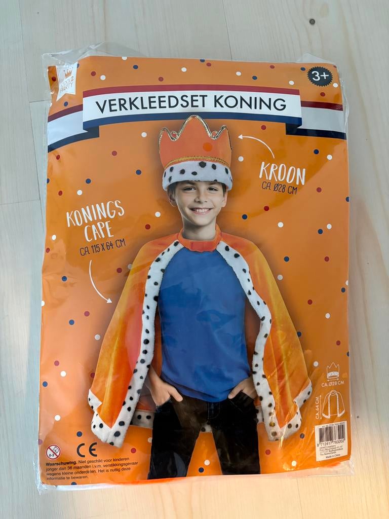 Verkleedset oranje Koning - Koningsdag, Ophalen of Verzenden, Nieuw, Oranje of Koningsdag