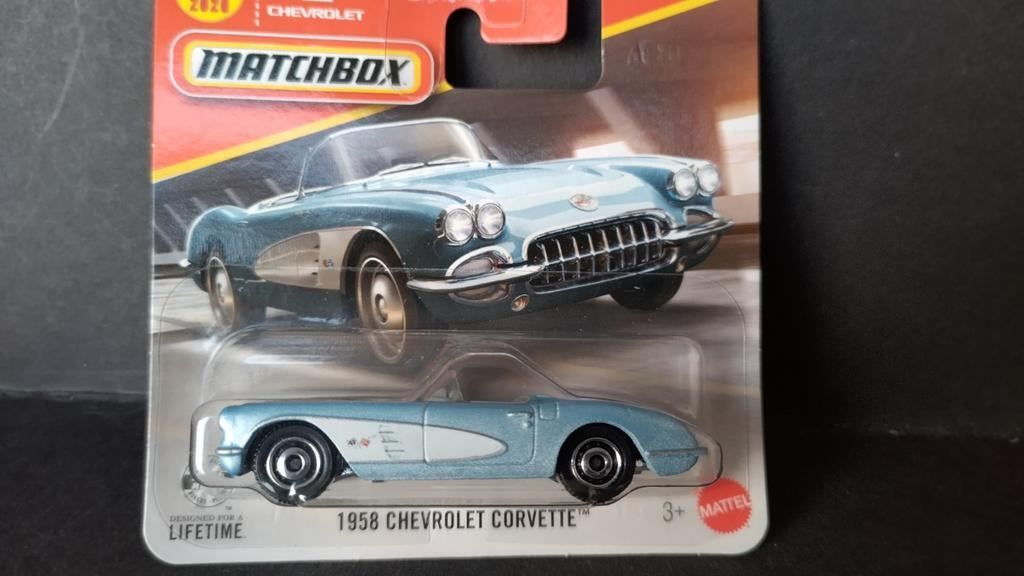 Chevrolet Corvette C1 1958 1:64 3inch Matchbox Pol, Auto, Verzenden, Nieuw, Matchbox@mattel.com