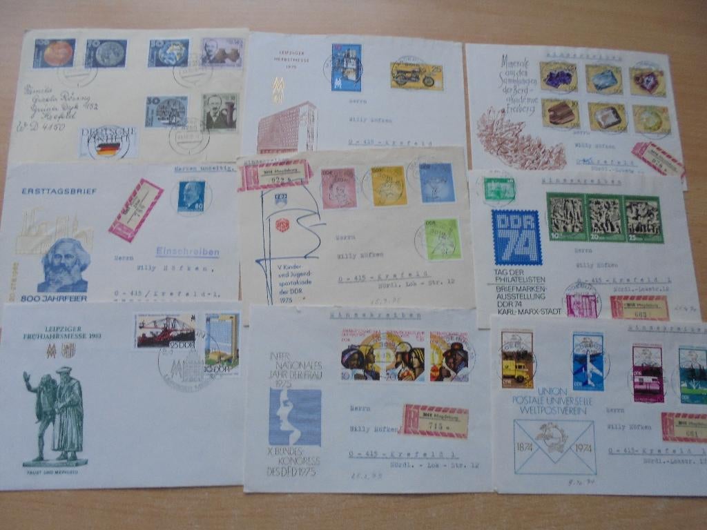 Deutsche Dem Rep. Leuke partij gelopen/blanco FDC's, Ophalen of Verzenden, Buitenland