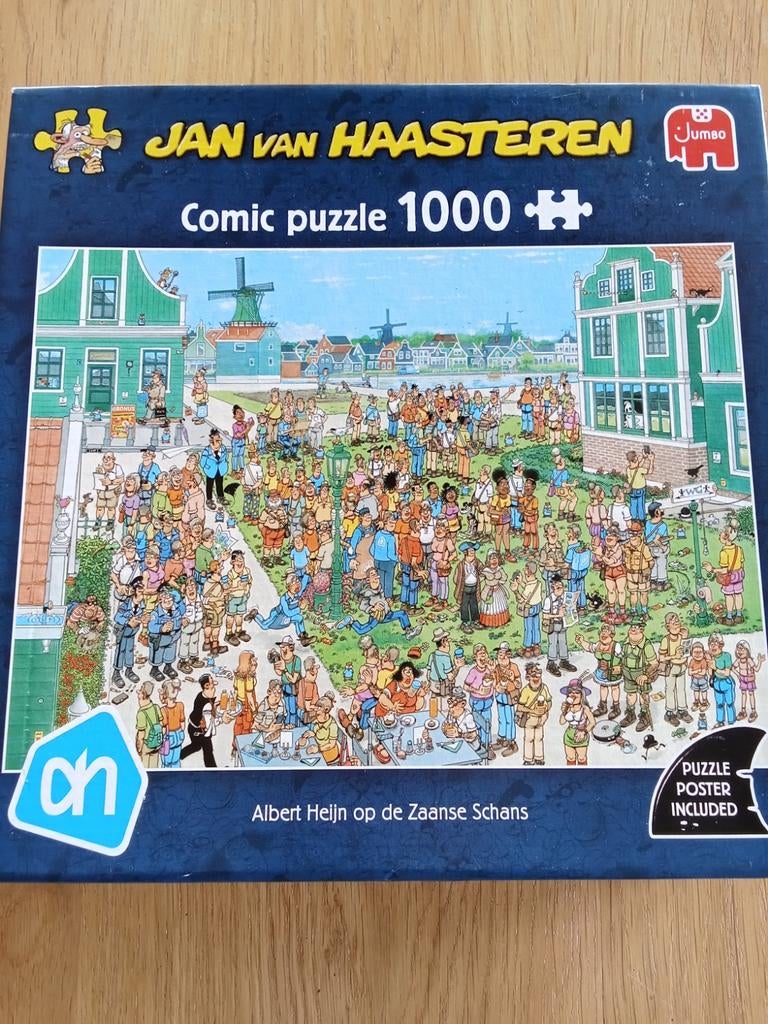 Jan van Haasteren puzzel Albert Heijn op de Zaanse Schans, Ophalen of Verzenden, 500 t/m 1500 stukjes, Zo goed als nieuw, Legpuzzel