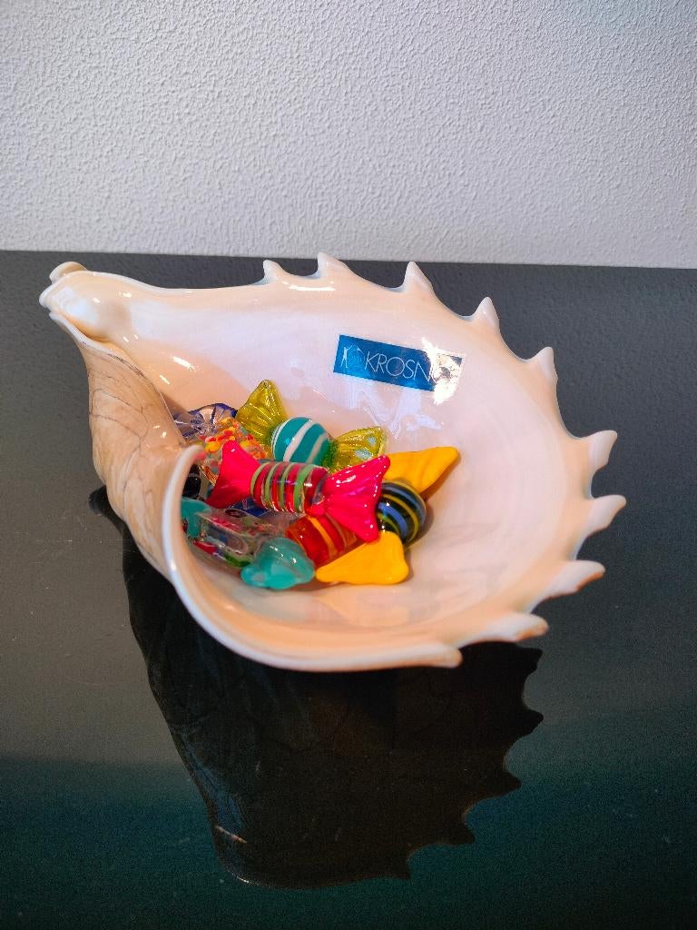 Schaal Schelp Krosno Jozefina Glass 8 x Snoep Murano, Antiek en Kunst, Antiek | Glas en Kristal, Ophalen of Verzenden