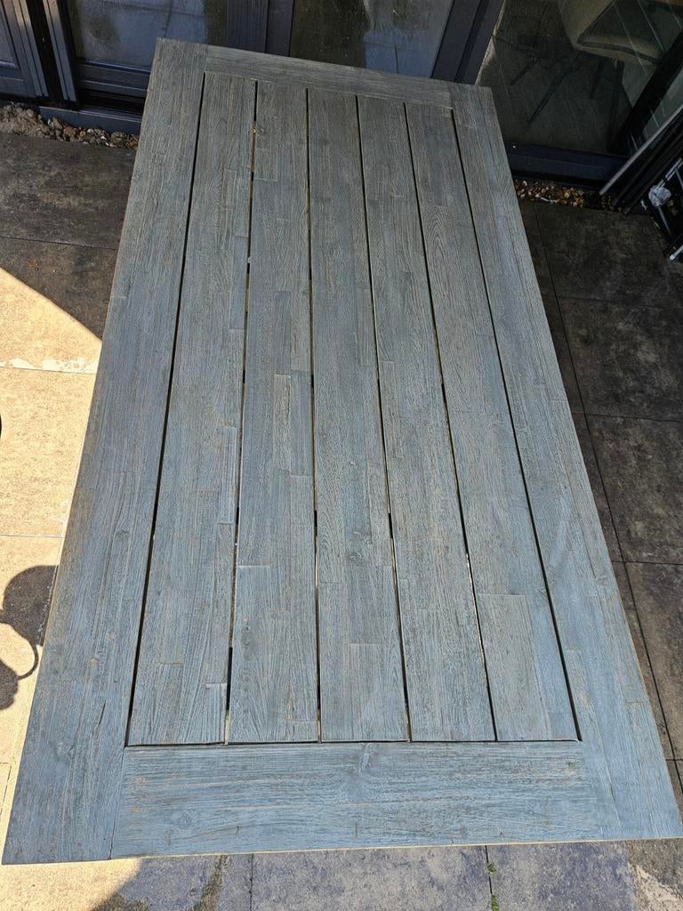 Tuintafel grey wash., Ophalen of Verzenden, Rechthoekig, Hout