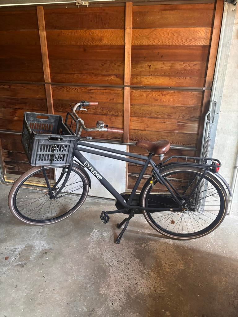 Opknappertje! Zwarte transportfiets, framemaat 47, Terugtraprem, Gebruikt, Versnellingen, Minder dan 49 cm