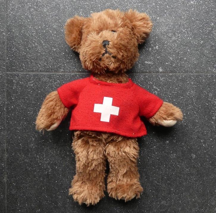 Berenknuffel teddybeer pluche beertje Zwitserland mascotte, Kinderen en Baby's, Speelgoed | Knuffels en Pluche, Gebruikt, Beer
