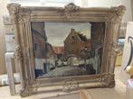 Olieverfschilderij zierikzee poort barokke lijst, Antiek en Kunst, Kunst | Schilderijen | Klassiek, Ophalen of Verzenden