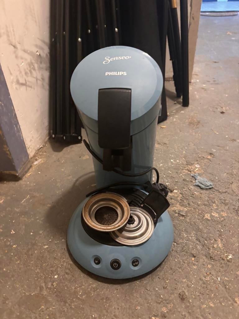 Philips Senseo koffiezetapparaat – Blauw, Witgoed en Apparatuur, Koffiezetapparaten, Gebruikt, Koffiepads en cups, Koffiemachine