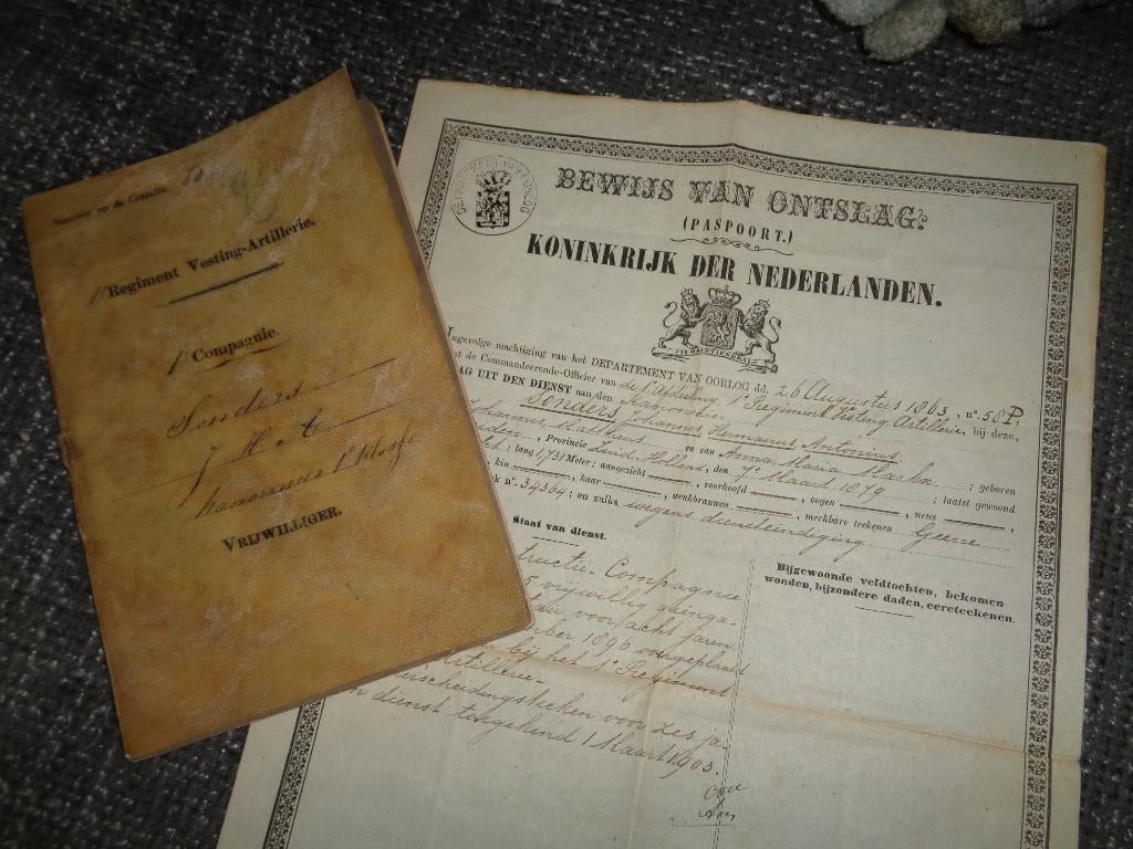 zakboekje 1e regiment vesting artillerie 1902 Utrecht, Verzenden, Landmacht, Nederland, Overige typen