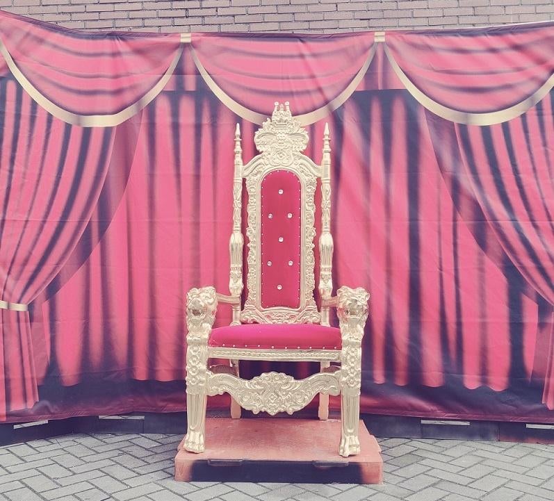 Gouden Voorleesstoel / Koninklijke Troon v.a. €125,-, Hobby en Vrije tijd, Feestartikelen | Verhuur, Nieuw, Overige, Ophalen