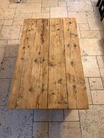 Massief houten salontafel – handgemaakt treinwagon hout., Ophalen, 100 tot 150 cm, Perfect voor een industrieel, landelijk of robuust interieur.