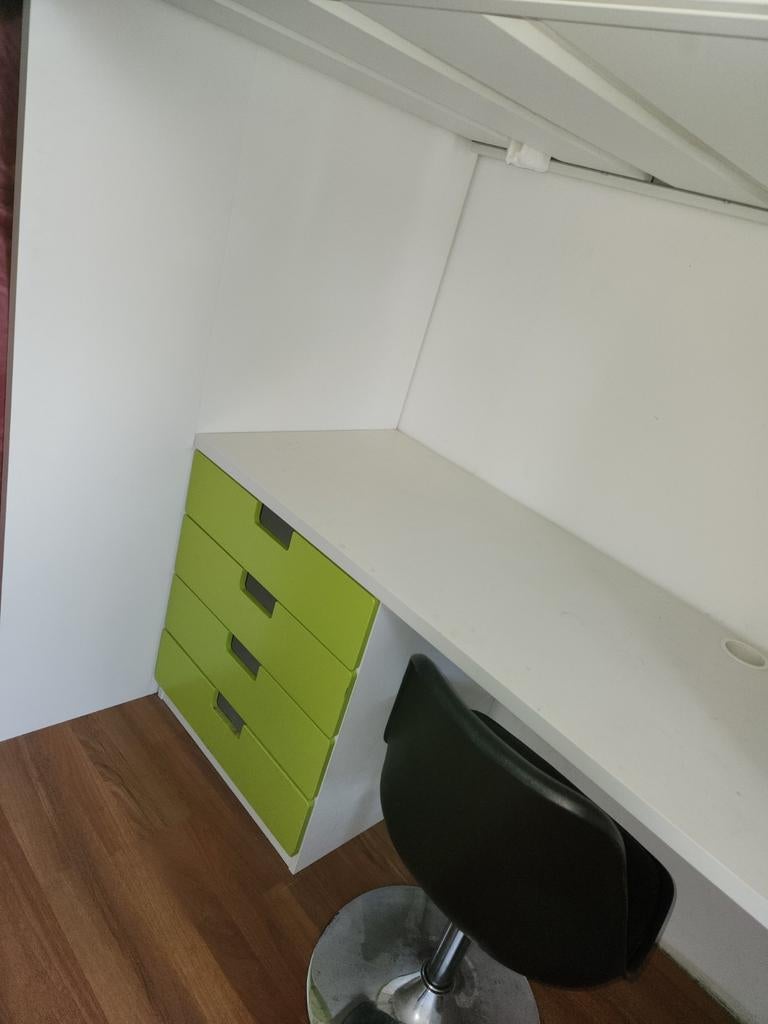 Ikea Hoogslaper met kast, bureau en Emma matras, Ophalen of Verzenden