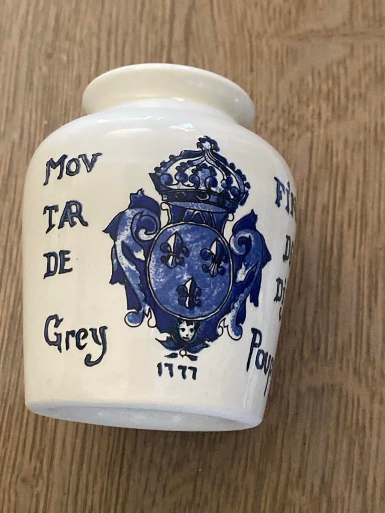 Franse Brocante Mosterdpotje - Moutarde de Grey 1777, Antiek en Kunst, Ophalen of Verzenden
