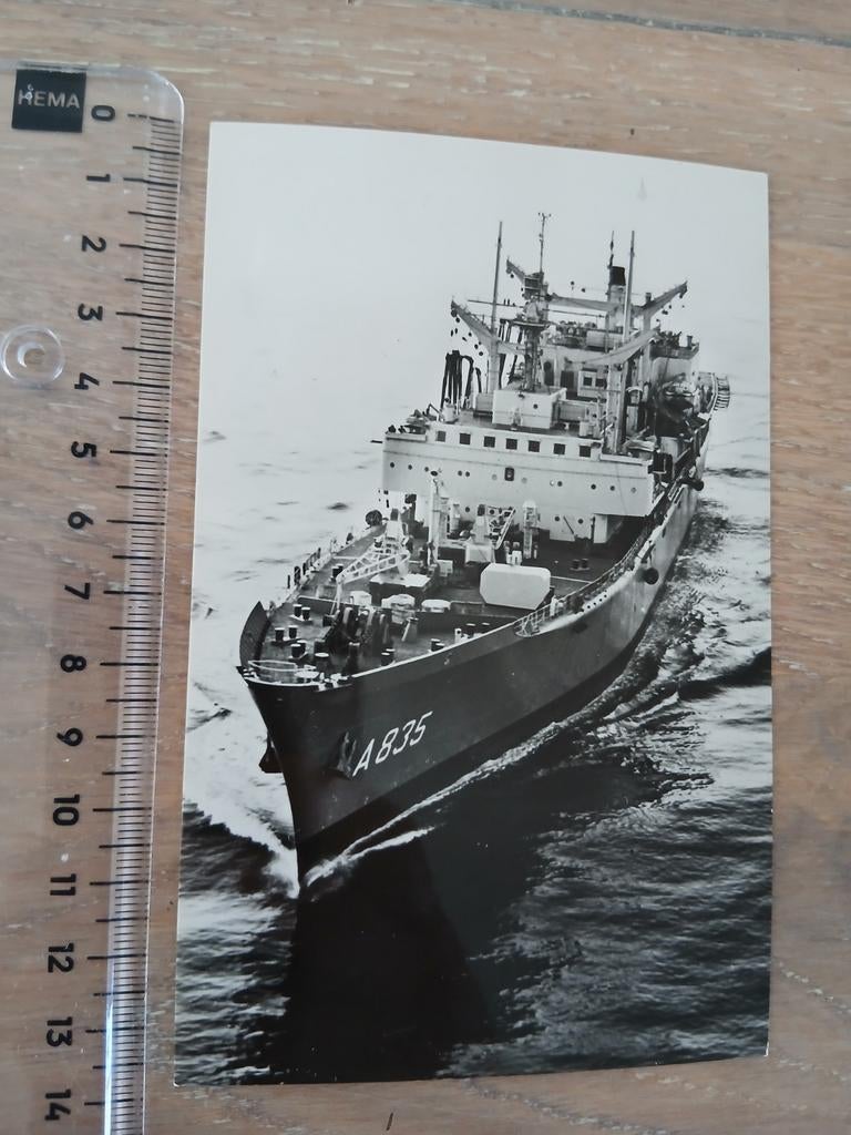 Hr.Ms. Poolster bevoorradings Schip Marine kaart Scheepvaart, Verzamelen, Ophalen of Verzenden, Zo goed als nieuw, Kaart, Foto of Prent