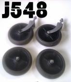 Set rollator wielen 190mm zwarte velgen met grijze banden, Gebruikt, Onbekend, Ophalen of Verzenden, Onbekend