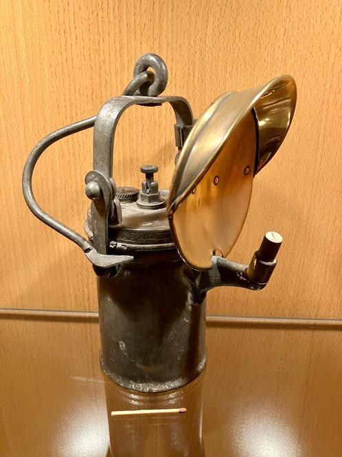 Wolf U.S.A. - Type 856 Karbidlamp - Mijnwerkerslamp, Antiek en Kunst, Antiek | Lampen, Ophalen of Verzenden