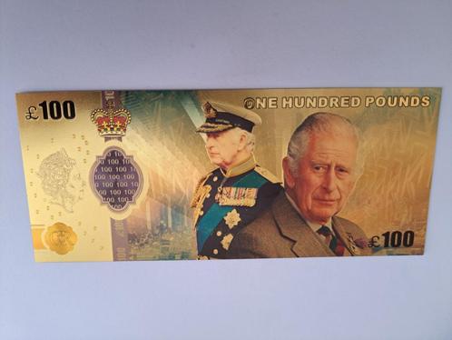 ENGELAND 100 POUND  GOUDFOLIE BILJET/ KING CHARLES / (137), Postzegels en Munten, Bankbiljetten | Europa | Eurobiljetten, Los biljet