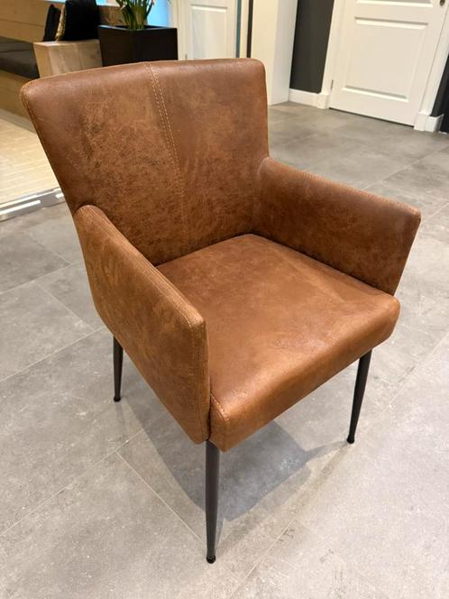 Eetkamerstoel 6x bruin, Huis en Inrichting, Fauteuils, Zo goed als nieuw, Overige materialen, 50 tot 75 cm, Minder dan 75 cm, Ophalen