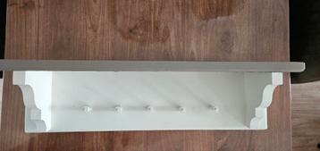 Houten Wandkapstok met Plank - 5 Haken beschikbaar voor biedingen