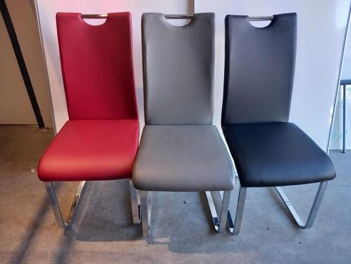 2 Slede stoelen, Huis en Inrichting, Stoelen, Gebruikt, Twee, Leer, Rood, Ophalen