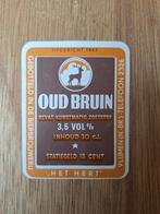 Etiket Oud Bruin Bierbrouwerij Het Hert (Vlijmen), Verzamelen, Biermerken, Ophalen of Verzenden, Nieuw, Overige typen