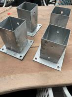 4x Vloerpaalhouders 9x9 cm, Doe-het-zelf en Verbouw, IJzerwaren en Bevestigingsmiddelen, Ophalen, Nieuw, Overige typen