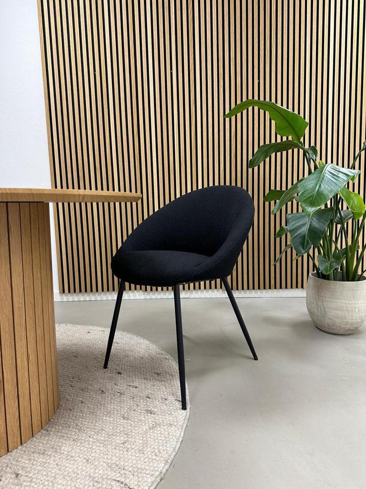 6x Kick eetkamerstoel Job zwart, Huis en Inrichting, Stoelen, Nieuw, Vijf, Zes of meer stoelen, Stof, Zwart, Ophalen of Verzenden