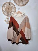 Vintage handgebreide coltrui L/XL, Kleding | Dames, Blauw, Maat 46/48 (XL) of groter, Ophalen of Verzenden, Zo goed als nieuw