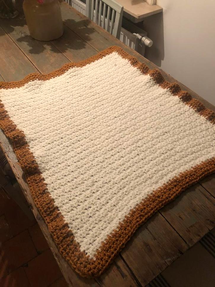 NIEUW! BABYDEKEN WIEG WOL CREMEWIT MET OKER ZEER ZACHT, Kinderen en Baby's, Dekens, Slaapzakjes en Inbakerproducten, Nieuw, Deken